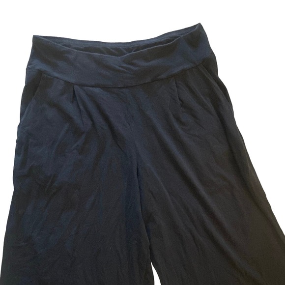 Patagonia Black Organic Cotton Kamala Cropped Pants Wide Leg Relaxed, Large - Picture 2 of 5